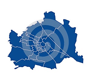 Outline blue map of Viena photo